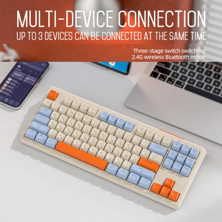 FREE WOLF M87 Russian 2.4G Wireless Bluetooth Dual-Mode Mechanical Keyboard