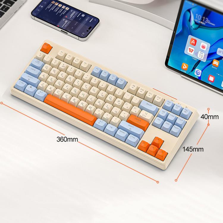 FREE WOLF M87 Russian 2.4G Wireless Bluetooth Dual-Mode Mechanical Keyboard