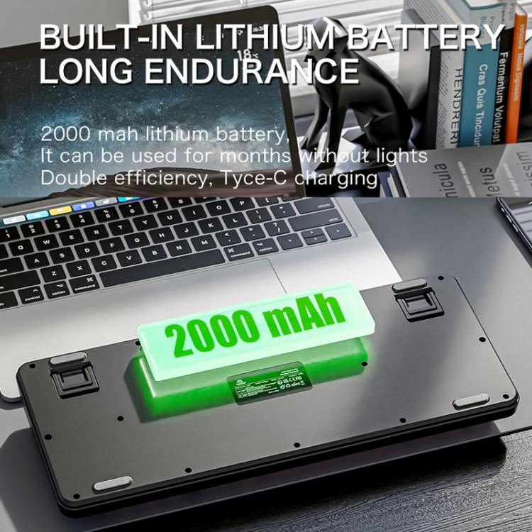 FREE WOLF M75 Russian Wireless Bluetooth Dual-Mode Mechanical Keyboard With PBT Gradient Caps and Display Screen