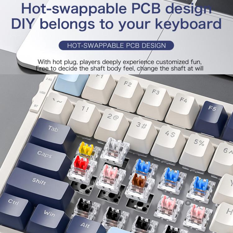 FREE WOLF K8 Korean Bluetooth Wireless Tri-Mode Mechanical Keyboard Hot-swappable Gaming Keyboard