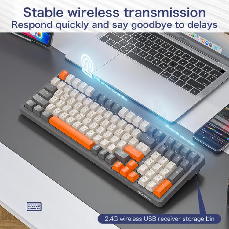 FREE WOLF K8 Korean Bluetooth Wireless Tri-Mode Mechanical Keyboard Hot-swappable Gaming Keyboard