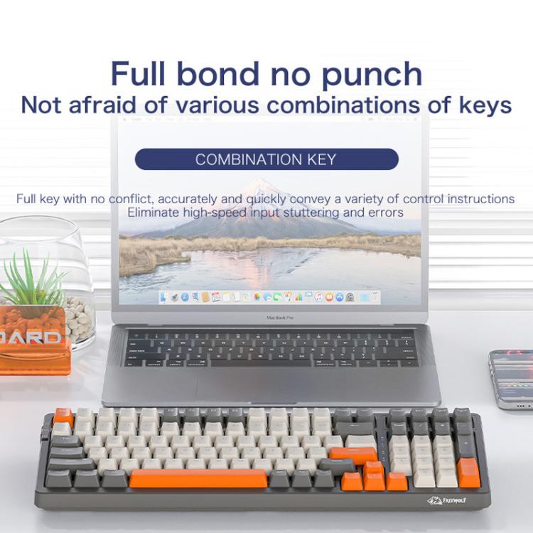 FREE WOLF K8 Korean Bluetooth Wireless Tri-Mode Mechanical Keyboard Hot-swappable Gaming Keyboard