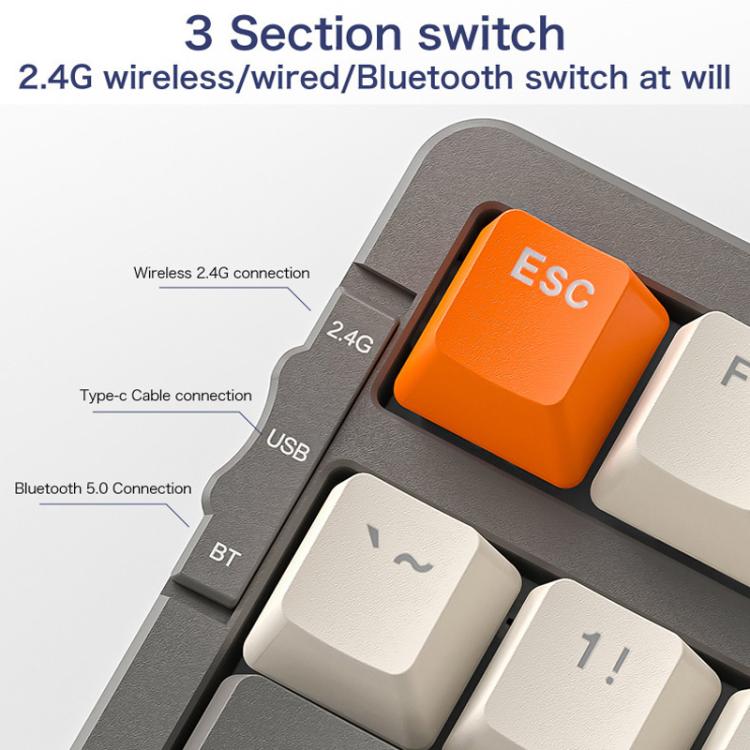 FREE WOLF K8 Korean Bluetooth Wireless Tri-Mode Mechanical Keyboard Hot-swappable Gaming Keyboard