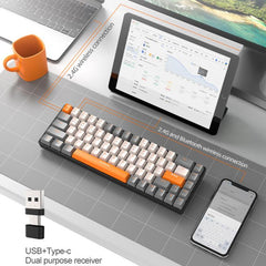 ZIYOULANG K68 Bluetooth / Wired Dual-Mode Portuguese Mechanical Keyboard