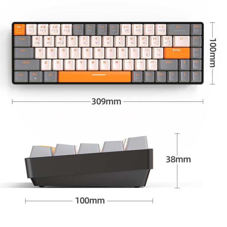 ZIYOULANG K68 Bluetooth / Wired Dual-Mode Portuguese Mechanical Keyboard