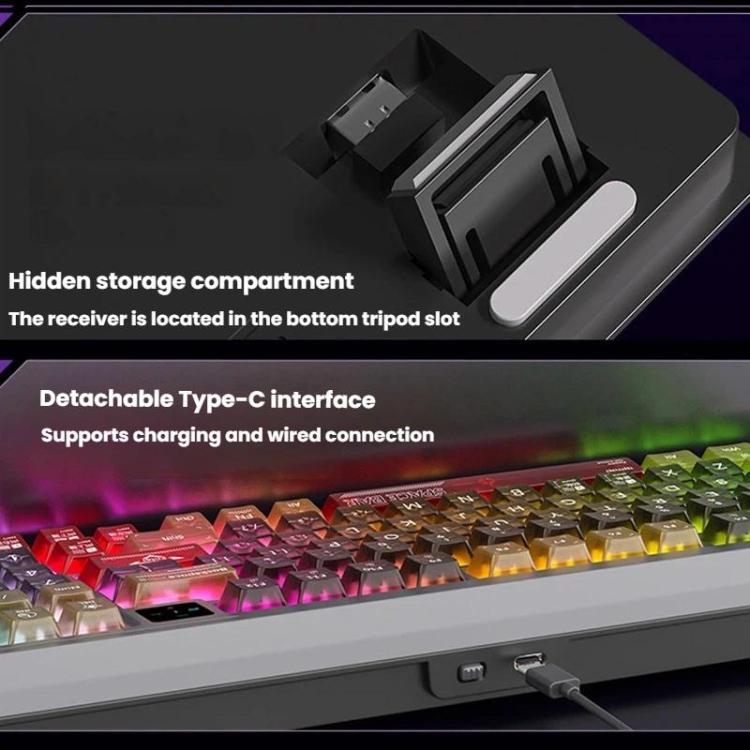 LANGTU T98 Bluetooth / Wireless / Wired Triple-Mode Mechanical Keyboard Hot-Swappable Full N-Key Rollover Gaming Keyboard, Nitro Player Blue Switch 5000mAh, Nitro Player Red Switch 5000mAh, Nitro Player Starfall Switch 10000mAh                         ...