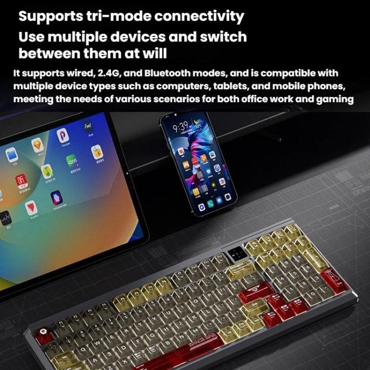 LANGTU T98 Bluetooth / Wireless / Wired Triple-Mode Mechanical Keyboard Hot-Swappable Full N-Key Rollover Gaming Keyboard, Nitro Player Blue Switch 5000mAh, Nitro Player Red Switch 5000mAh, Nitro Player Starfall Switch 10000mAh                         ...