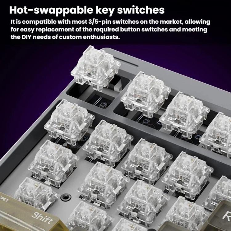 LANGTU T98 Bluetooth / Wireless / Wired Triple-Mode Mechanical Keyboard Hot-Swappable Full N-Key Rollover Gaming Keyboard, Nitro Player Blue Switch 5000mAh, Nitro Player Red Switch 5000mAh, Nitro Player Starfall Switch 10000mAh                         ...