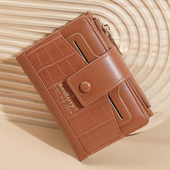 Baellerry N7102 Zipper Closure Women Wallet With Multiple Card Slots Compact Short Wallet