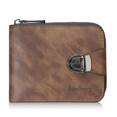 Baellerry D5593 Men Compact Wallet Vintage Zipper Coin Purse Multi-Card Holder