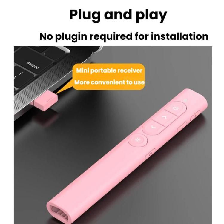 Rechargeable Red Laser Pointer Presentation Remote 100m Wireless Range With Magnetic USB Receiver