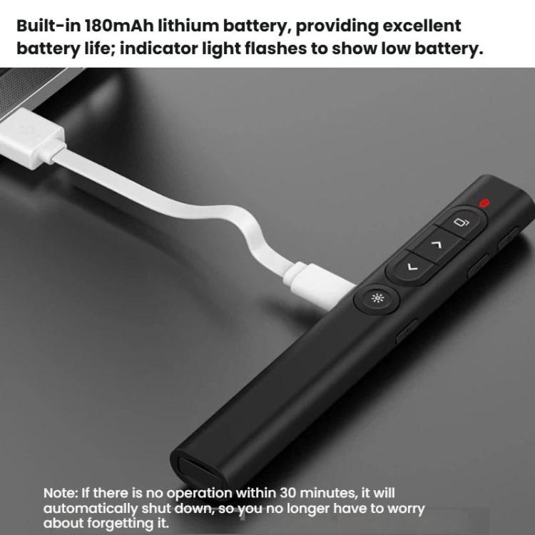 Rechargeable Red Laser Pointer Presentation Remote 100m Wireless Range With Magnetic USB Receiver