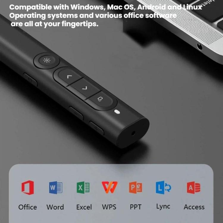 Rechargeable Red Laser Pointer Presentation Remote 100m Wireless Range With Magnetic USB Receiver