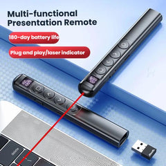 Digital Display Rechargeable Presentation Remote Laser Pointer RF 2.4GHz 100M Control Range