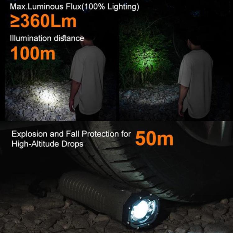 SB-3046C LED Alarm Emergency Flashlight Outdoor Waterproof Hand-Cranked Rechargeable Lighting Torch