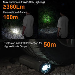 SB-3046C LED Alarm Emergency Flashlight Outdoor Waterproof Hand-Cranked Rechargeable Lighting Torch