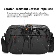 QISEMIAN XK110 Men Messenger Camera Bag Water-Resistant DSLR Photography Sling Bag With Removable Dividers & Tripod Mount
