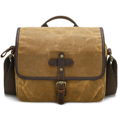 Waxed Canvas Camera Messenger Bag with Adjustable Dividers for DSLR Photography and Travel, L Dusty Yellow, L Army Green, S Army Green, S Dusty Yellow, S Deep Gray