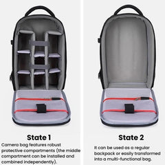 Waterproof Large-Capacity DSLR Camera Backpack Multi-Functional Lightweight Casual Bag, Waterproof Casual Bag