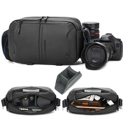 QISEMIAN Men Single Shoulder Camera Bag with Built-in Removable Dividers for Digital Equipment
