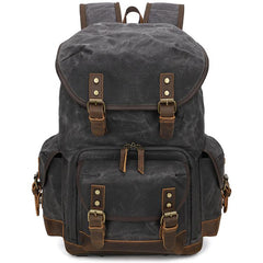 Waxed Canvas Photography Backpack Retro Double-Shoulder Bag For Mirrorless Camera And Laptop