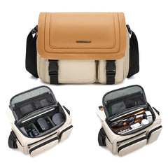 QISEMIAN Crossbody Camera Bag Water-Resistant Sling Messenger Bag With Tripod Mount, XK0040 Orange, XK0040 Green