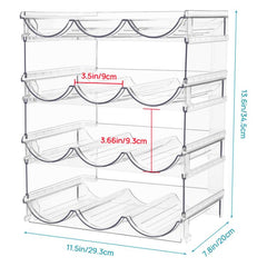 Household Wine Storage Rack Transparent Stackable Water Bottle Organizer, 3-Unit, 4-Unit