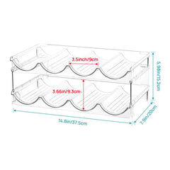 Household Wine Storage Rack Transparent Stackable Water Bottle Organizer, 3-Unit, 4-Unit