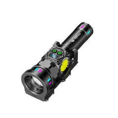 SMILING SHARK High-Brightness Flashlight With Power Display Outdoor Long-Range Spotlight, Rainbow Side Light, COB Side Light