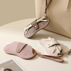 Hanging Glasses Bag PU Leather Eyeglasses & Sunglasses Case Portable Travel Eyewear Holder