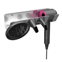 For Dyson Hair Dryer Wall Mount Holder - Adhesive Or Screw Installation, Compact Nozzle Organizer, Right Rose Gold, Left Black, Right Black, Left Silver, Right Silver