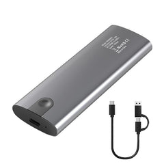 Blueendless M.2 Dual-Protocol Portable Hard Drive Enclosure NVMe/SATA Universal Aluminum Alloy SSD Enclosure, Curved With Type-C To USB Cable, Curved With 2 In 1 Cable, Striped With Type-C To USB Cable, Striped With 2 In 1 Cable