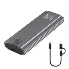 Blueendless M.2 Dual-Protocol Portable Hard Drive Enclosure NVMe/SATA Universal Aluminum Alloy SSD Enclosure, Curved With Type-C To USB Cable, Curved With 2 In 1 Cable, Striped With Type-C To USB Cable, Striped With 2 In 1 Cable