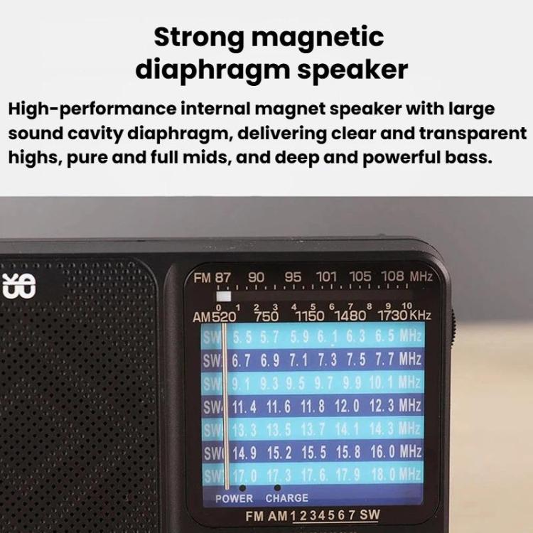 W-913 Portable Pointer Dual-Power Radio FM/AM/SW1-7 Multi-Band Radio