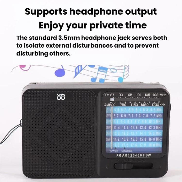 W-913 Portable Pointer Dual-Power Radio FM/AM/SW1-7 Multi-Band Radio