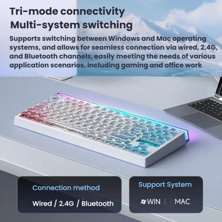 LANGTU T87 Hot-Pluggable Wireless Bluetooth Triple-Mode Mechanical Keyboard Office & Gaming Keyboard, White Contour Line TTC Instant Gold Axis Dual 1K, Northern Lights Ropax Axis 2K Dual 1K Light, BlackBerry Side-Etched Matcha Iced Axis Dual 8K Ultra  ...