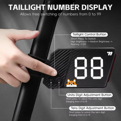 WEST BIKING USB-C Rechargeable Bicycle Number Plate Light 3 Light Modes, Adjustable Number 0-99