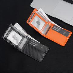 Baellerry D5123 Men Business ID Card Holder Minimalist Carbon Fiber Multi-Card Slot Card Clip