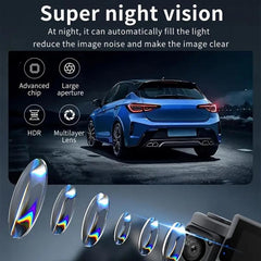 A7 1080P Dash Camera HD Night Vision Car Recorder, Front+Left+Right, Front+Left+Right+Rear