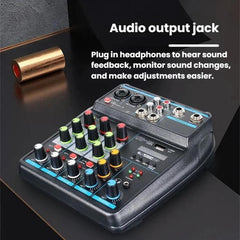 D4 4-Channel Mixer With Reverb Stage & Live Streaming Audio Mixer