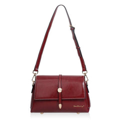 Baellerry N8943 Vintage Waxed Leather Women Small Square Bag With Metal Buckle Single-Shoulder Crossbody Bag