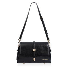 Baellerry N8943 Vintage Waxed Leather Women Small Square Bag With Metal Buckle Single-Shoulder Crossbody Bag