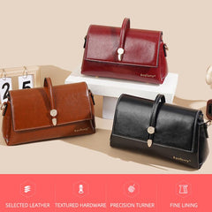 Baellerry N8943 Vintage Waxed Leather Women Small Square Bag With Metal Buckle Single-Shoulder Crossbody Bag