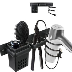 Aluminum Wall Mounted Hair Dryer and Straightener Holder Bathroom Organizer