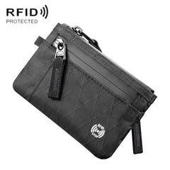 Anti-Theft Card Holder RFID-Protected Portable Key Coin Wallet Multifunctional Travel Document Case, Black With Red Zipper, Black, Black With hook, Black Red Zipper With Hook, Black With Lanyard, Black Red Zipper With Lanyard, Large Black With Red Zipp...