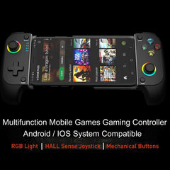 Multi-Function Retractable Wireless Gaming Controller With Dual Vibration 6-Axis Motion Sensing Rapid Fire Function