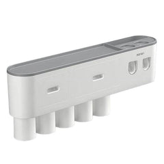 Mengni Bathroom Toothbrush Holder With Dual Toothpaste Dispenser Mouthwash Cup Set, 2 Cups, 3 Cups, 4 Cups, 5 Cups