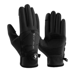 WEST BIKING YP0211270 Winter Bike Windproof Warm Gloves Water-Repellent Gloves With Buckle, M, L, XL, 2XL