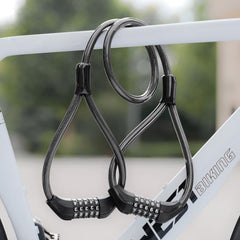 WEST BIKING YP0705127 Bike Double-Headed Steel Cable Lock With Password Cycling Anti-Theft Lock