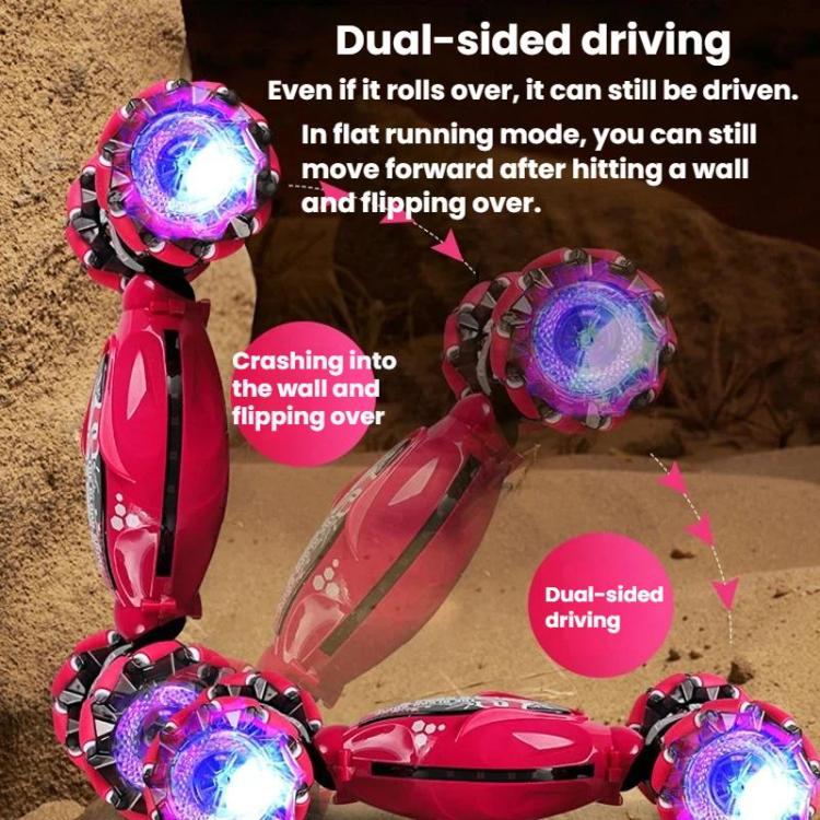 Shockproof Crash-Resistant Stunt Twist Car With Lights Rechargeable Remote Control Toy Car, Dual Remote Control Blue, Dual Remote Control Pink, Dual Remote Control Grey, Single Remote Control Blue, Single Remote Control Pink, Single Remote Control Grey